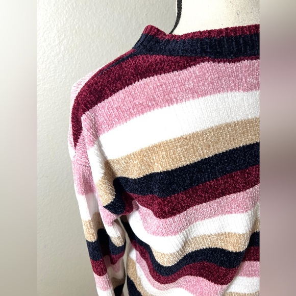 Womens Striped Sweater size S Cozy Knit Multicolor Soft Long Sleeve Fall Top - Picture 4 of 7